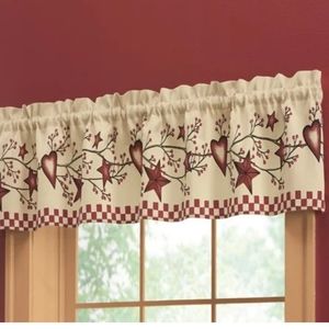 2 Country Heart and Star Valances